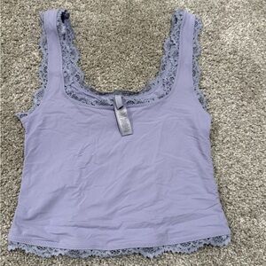 SKIMS Lavender Lace Trim Tank Top